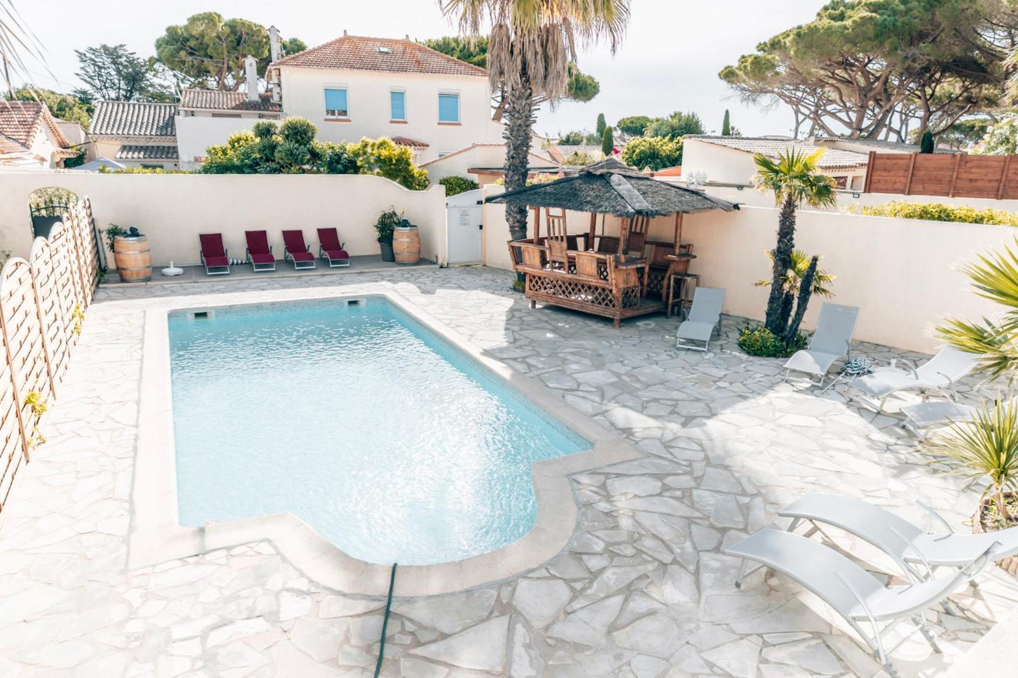 Reve D'azur En Bord De A La Nartelle Avec Piscine Dans La Residence, Terrasse, Bbq, 2 2 Sdb De 35m2 Draps Inclus * Sainte-Maxime
